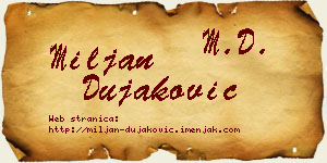 Miljan Dujaković vizit kartica